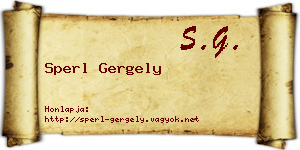 Sperl Gergely névjegykártya